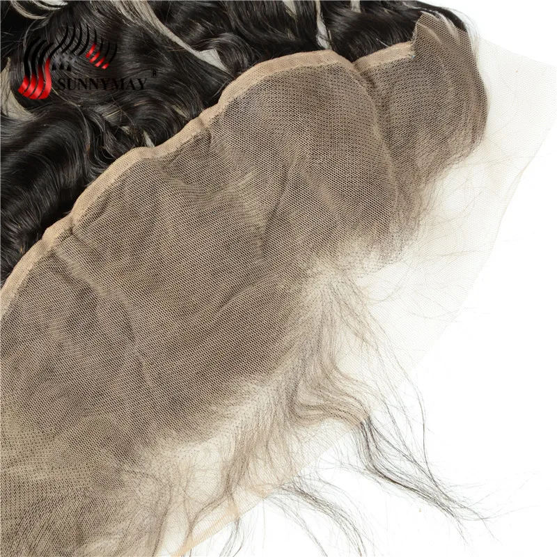 Sunnymay Swiss Lace Frontal Closure Loose Deep Wave Brazilian Virgin Hair Pre Plucked Bleached Knots 13x4 Lace Frontal