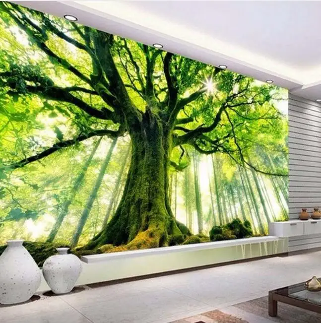 Пользовательские 3D фото обои дерево лес Большая фреска настенная живопись искусство гостиная нетканый материал обои для стен спальни