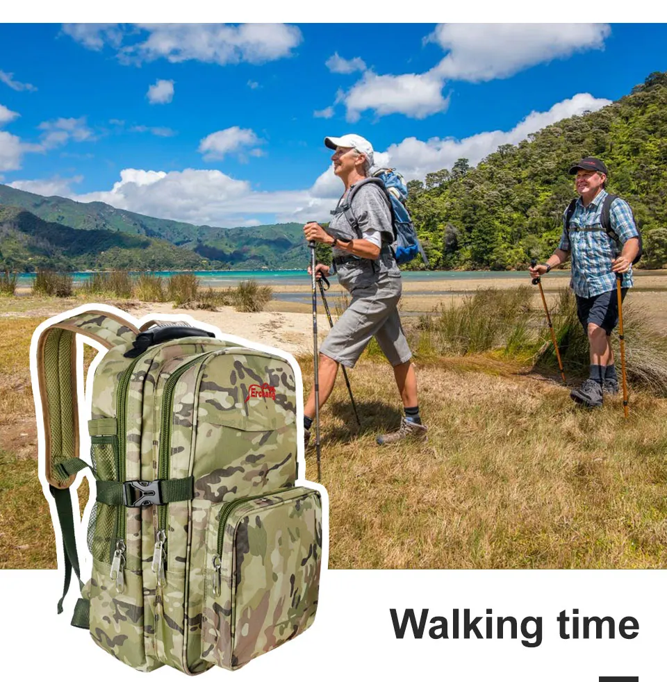 Camo dos Homens Dois em um Mochila ao ar Bolsa de Pesca Erchang Mochila Militar Lazer Esportes Livre Grande Capacidade Multifuncional Esporte 3 livre grande capacidade multifuncional esporte saco de pesca
