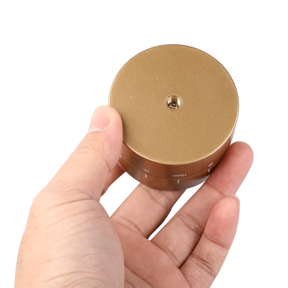 Kaliou 60min Time Lapse 360 Degree Rotating Automatic Timer Tripod Head Photography Delay Tilt Head for GoPro 7 6 5 4 3 2 Brown