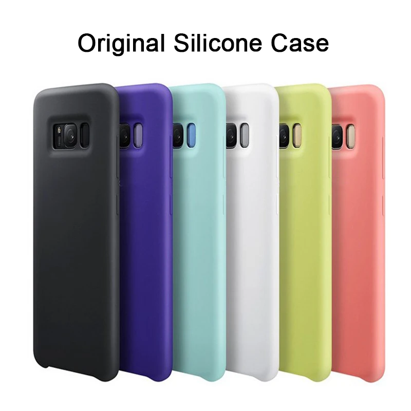 

Luxury Original official Silicone Case For Samsung Galaxy S8 S9 Plus Soft Touch Cover For Samsung Note 9 Note 8 Protective Cases
