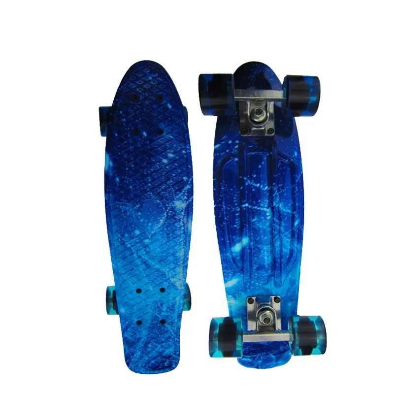 2016 NEW 22 inch Mini Cruiser Plastic Skateboard Retro Longboard Blue
