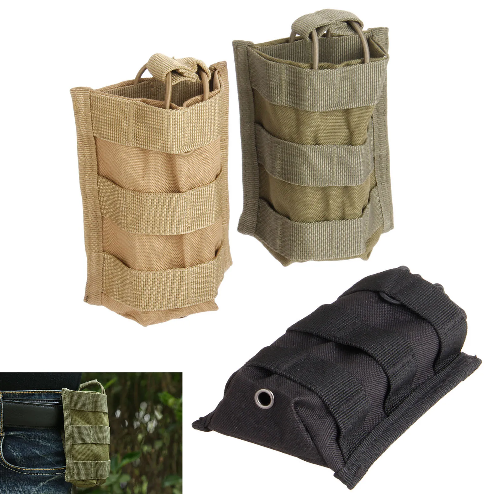 

Tactical Military M4 Pistol Magazine Pouch Open-Top Closure Flashlight Sheath Hunting Cartridge Clip Ammo Molle Bag 13*9.5*4cm