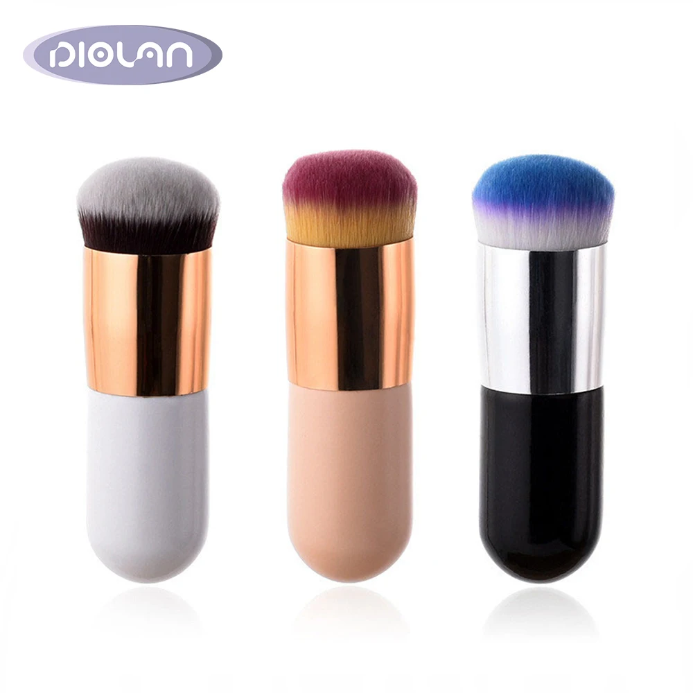 

DIOLAN 1pc Professional Powder Foundation Brush Flat Cream Face Makeup Brushes Round Cosmetic Beauty Make Up Tools