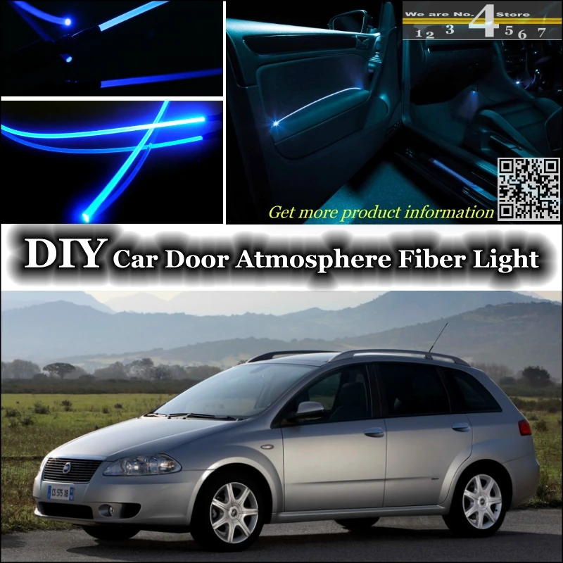 

interior Ambient Light Tuning Atmosphere Fiber Optic Band Lights For Fiat Croma 194 MK2 2005~2011 Door Panel illumination Refit