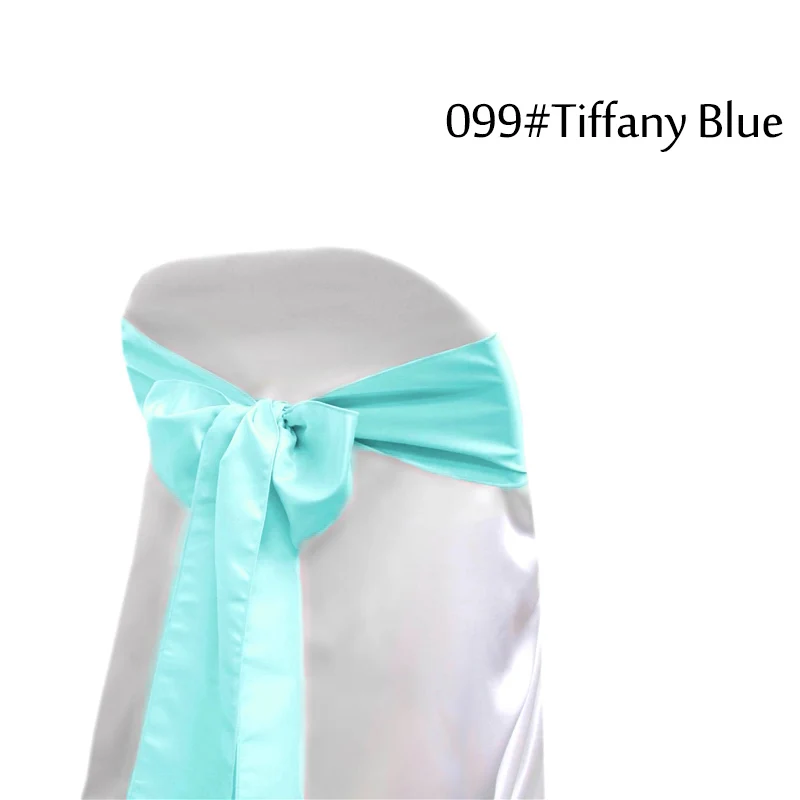 100 шт./лот, свадебные украшения Tiffany Blue, стулья с бантиком, галстуки для отелей, свадьбы, банкета, вечерние, золотые, атласные, на стулья - Цвет: Tiffany Blue