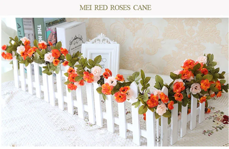 2,2 м Свадебные украшения Искусственные розы из шелка плюща Искусственные цветы с зелеными листьями подвесная гирлянда для домашнего декора