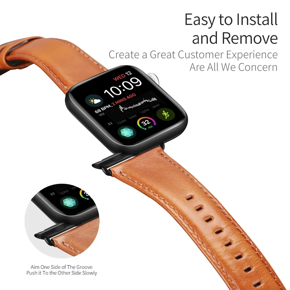 DUX DUCIS ремешок из натуральной кожи для apple watch band 4 42 мм 38 iwatch 44 40 3/2/1 аксессуары