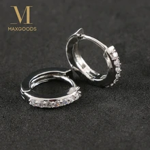 1 пара серебрение гальваническим Серьги маленькие круглые Стразы Серьги-кольца Для женщин Горячие Модные украшения подарки