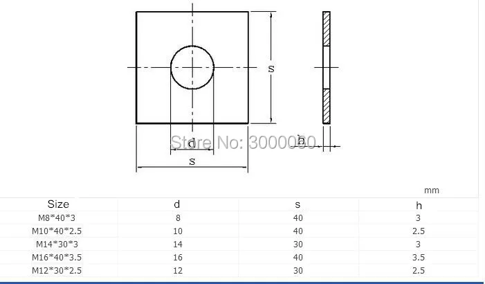 Square Flat Plain Washer
