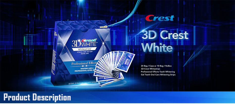 20 мешков/коробок или 10 мешков/NoBox Crest 3D Whitestrips профессиональные эффекты гель для отбеливания зубов Гигиена полос полости рта Отбеливание зубов