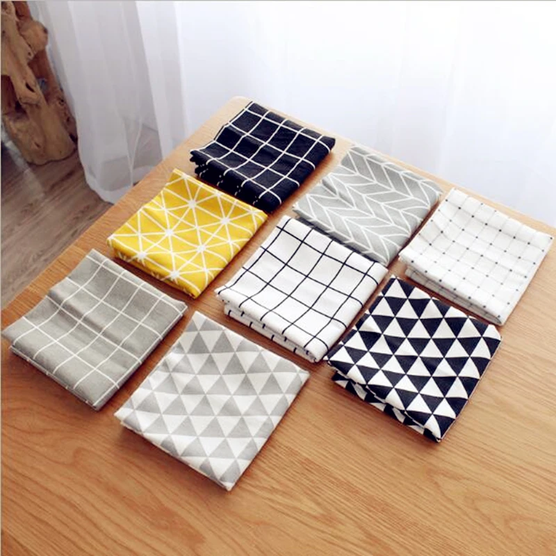 

40x60cm Simple Rectangle Cotton Napkin Towels Dining Table Mat Set of 6 Kitchen Place Mat For Table Bowl Plate Mat Pad Coasters