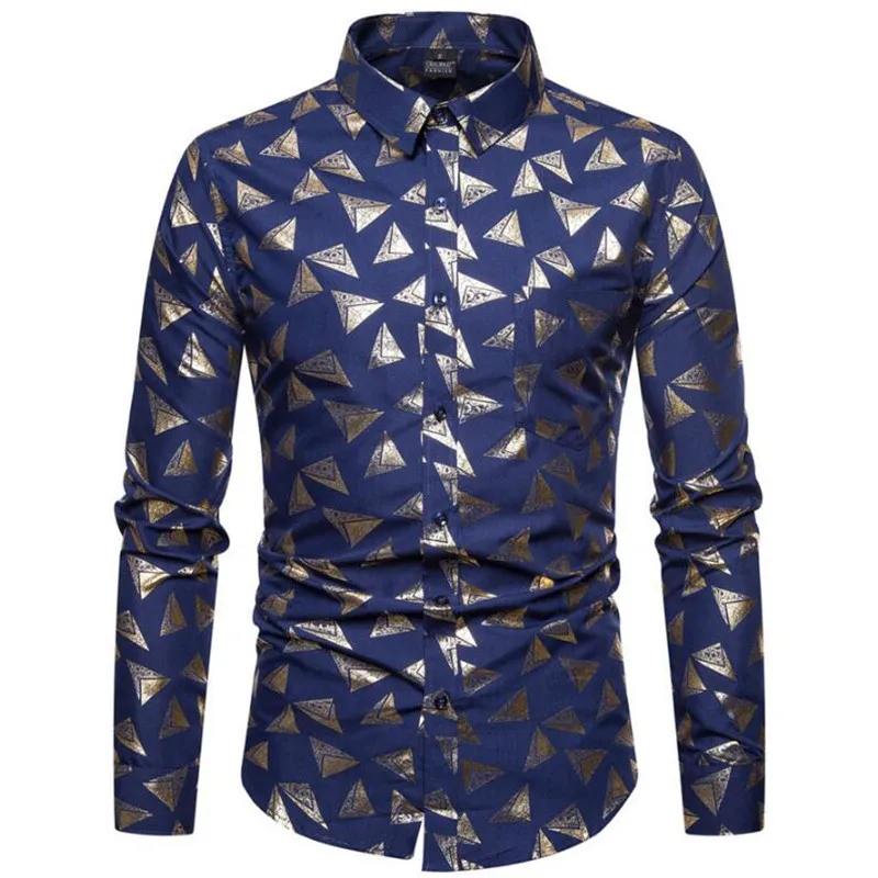 2019 Autumn New Shirt Brand Long sleeve Cotton Shirts for Men Fashion Print Collar Men's Clothing  Casual Shirt PZ51