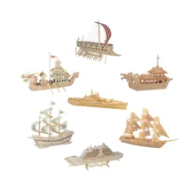 Развивающие деревянные игрушки Chanycore для обучения детей, 3D головоломка Phenicia, военные корабль, дракон, лодка, Круизный корабль, парусник, подарки для детей 4298