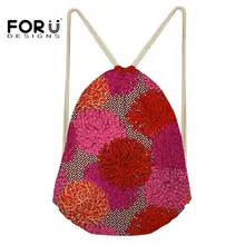 FORUDESIGNS/походная сумка на шнурке дети спортивная сумка для мальчиков и девочек Велоспорт бег на открытом воздухе с цветочным узором пляжная сумка Фитнес сумка