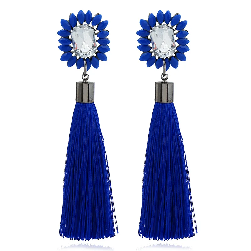 2018 New Women Red Black Tassel Earrings Boho Bohemian Long Exaggerated Fabric Dangling For Girls Jewelry Gift | Украшения и