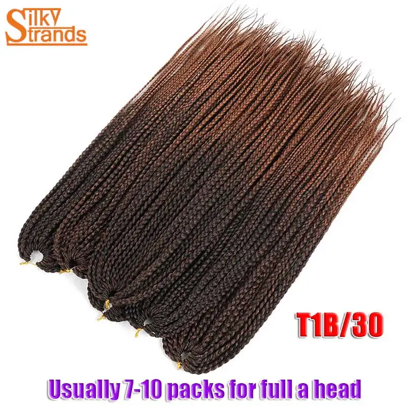 Шелковистые пряди коробка для вязания крючком вязание косичками косички синтетические накладные волосы плетеные волосы Омбре цвета оптом 14 18 24'' - Цвет: T1B/30