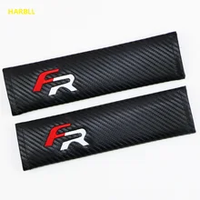 Carbon Fiber PU Leather Car Seat Belt Cover Shoulder Pad For SEAT LEON CUPRA TOLEDO EXEO ALTEA IBE IBX MII 20V20 IBIZA ARONA