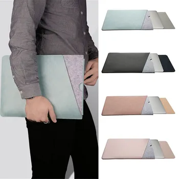 

Leather Laptop Sleeve Bag Case For Macbook Air Pro Retina 11 13 15 inch Portable Notebook Bag Pouch Cover for Dell Acer Lenovo