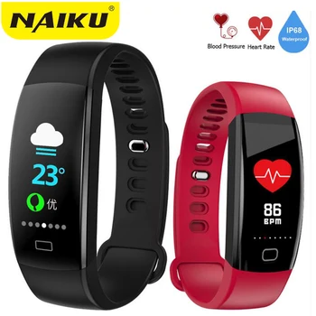 

Smart Fitness Bracelet Men Color Screen IP68 Waterproof Blood Pressure Heart Rate Monitor Wristband for Android IOS pk miband2