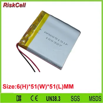 

Free shipping 100pcs/lot 3.7V 1700 mAh Polymer rechargeable Li Battery For GPS PDA DVD Tablet PC 605151
