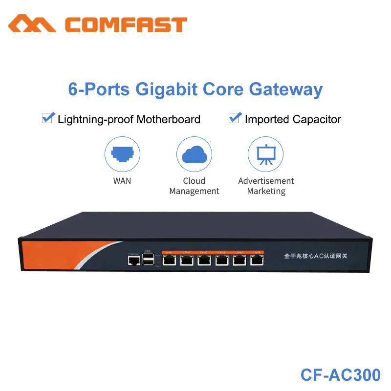 Comfast CF-AC300 6 портов Gigabit AC Wifi Core Gateway развлечение баланс нагрузки маршрутизатор Multi