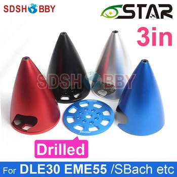 

6STARHOBBY 3in/76mm Pointed Aluminum Alloy Spinner with Drilled &CNC Anodized Process for DLE30 EME55 /Sbach Airplane etc