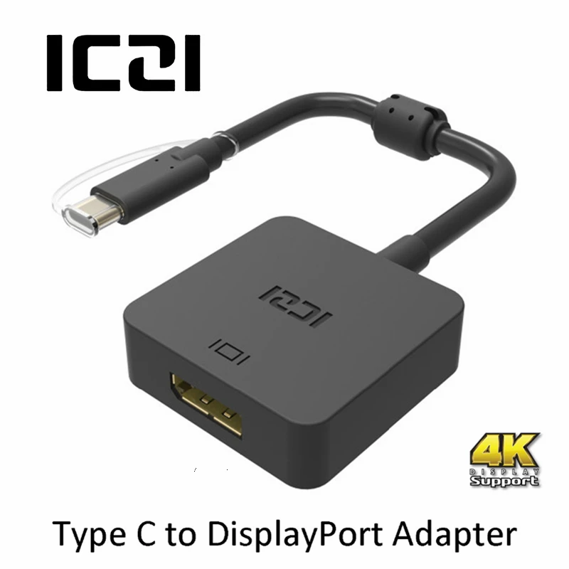 

ICZI USB 3.1 Type C to DisplayPort Adapter 4K Black USB C Male to DP Display Port Female Adapter Converter for Apple New Macbook