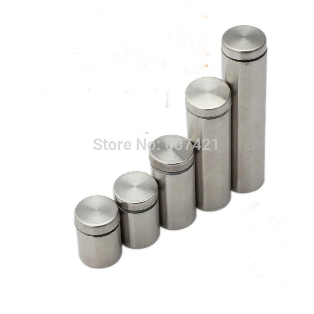 (20 pairs) D12xH25mm Satin Silver Stainless Steel Standoff & Screw For