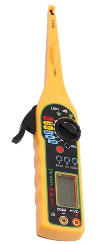 Многофункциональный автоматический Пробник цепей, мультиметр, лампа для ремонта автомобиля, автомобильный электрический мультиметр, профессиональный измерительный прибор - Цвет: Цвет: желтый