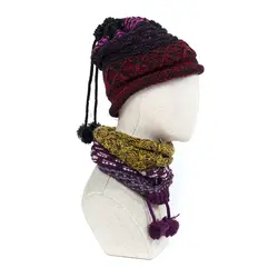 IANLAN Для женщин зимние Многофункциональный кольцо Стиль шапочки полосатые шарфы шейные платки для девочек вязать двойной Применение шапка