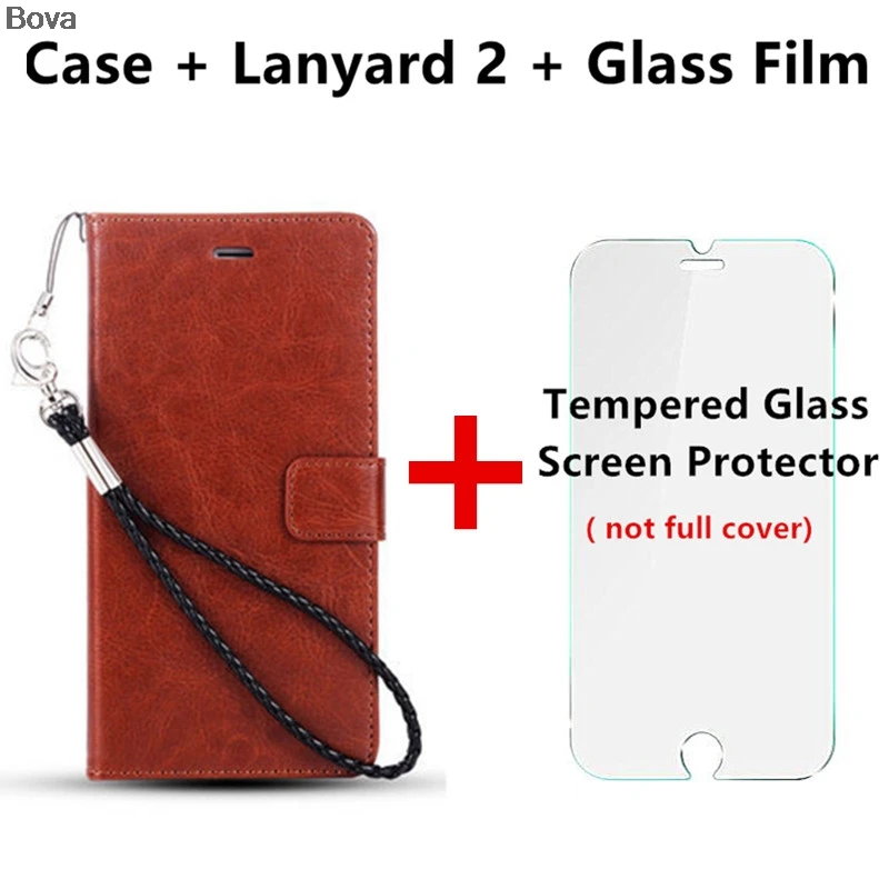 Brown Lanyard2 Film Держатель для карт, чехол для Xiaomi Redmi S2(Redmi Y2) из искусственной кожи чехол, бумажник, откидная крышка, защитный чехол, fundas coque - Цвет: Brown Lanyard2 Film