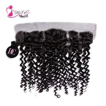 

Ms Cat Hair Brazilian Deep Wave 13*4 Ear to Ear Free Part Lace Frontal Closure 100% Remy Human Hair Natural Color 8-20 Inch