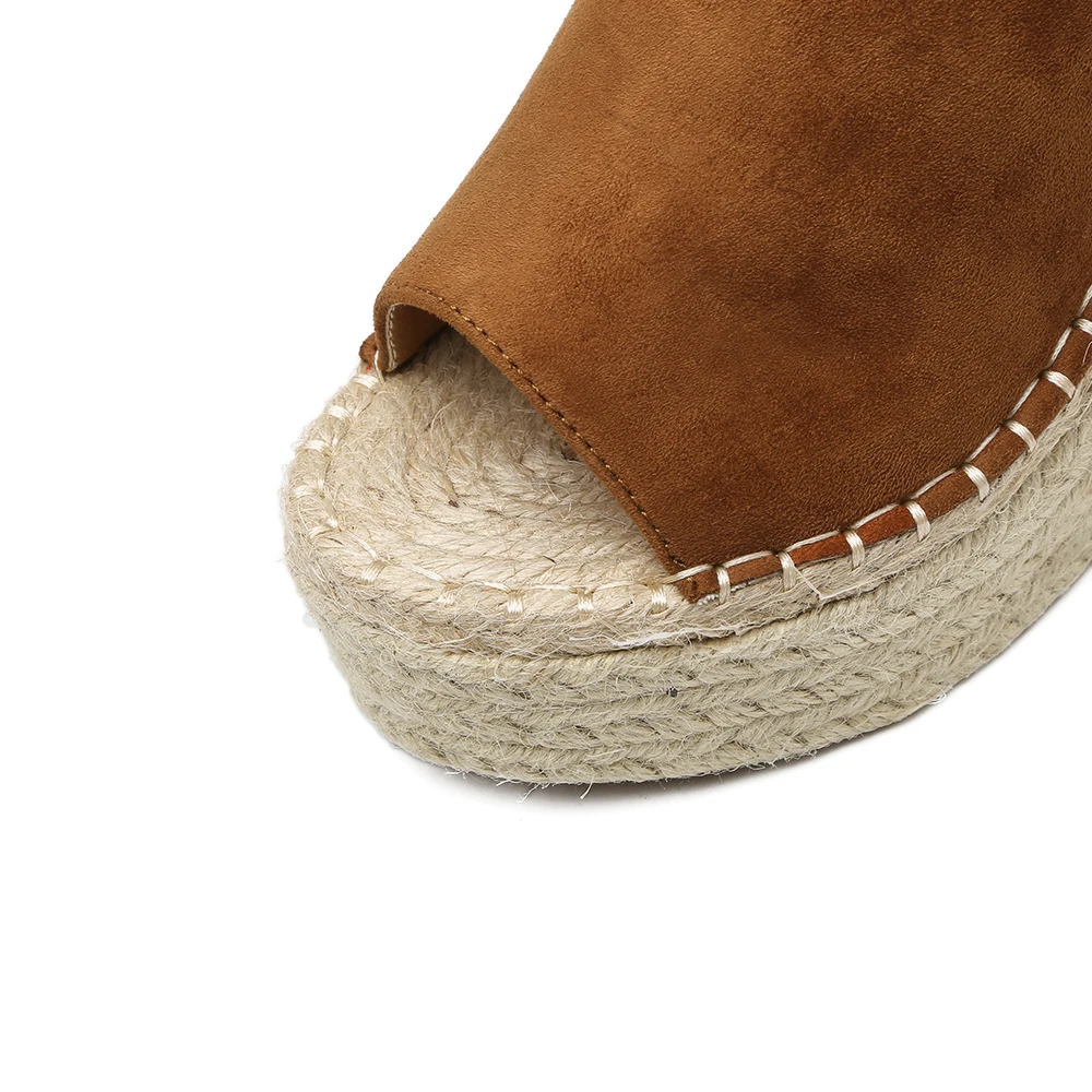 DongCiTaCi 2019 Women Wedges Platforms Sandals Casual Hemp rope Ankle Strap Gladiator Sandals Shoes Woman Peep Toe Rome Sandals