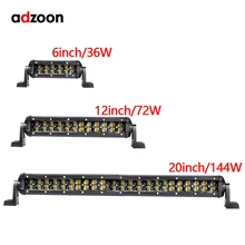 

ADZOON 6inch 12inch 20inch 6000K Off road Single Row Light Bar LED IP67 Waterproof Lamp for Truck SUV Offroad