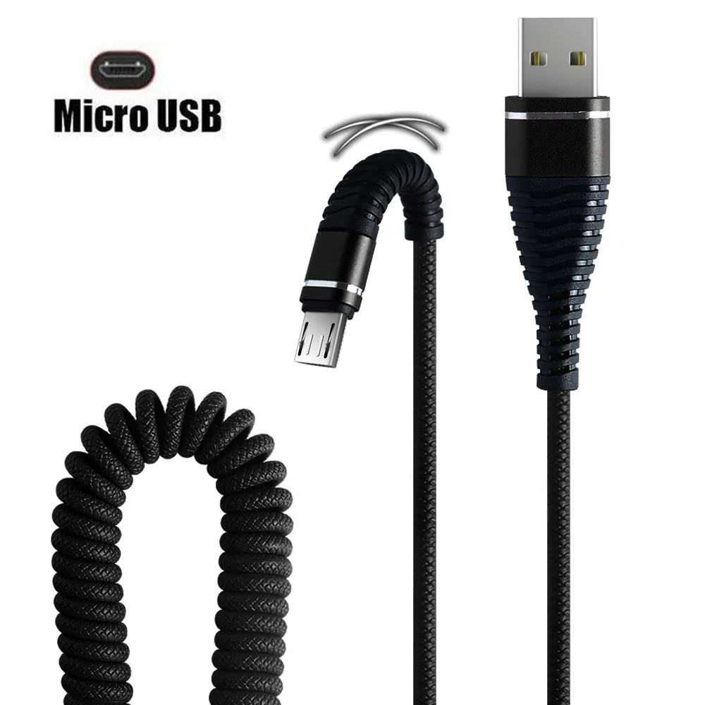 Micro USB, рыбий хвост, пружина, прочный кабель для передачи данных, быстрая зарядка для телефона Android, для Mp4, Mp3, Usb, Micro Usb для камеры, кабели для передачи данных