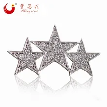 Mzc broche com 3 estrelas retrô, broche para mulheres traje barato para homens