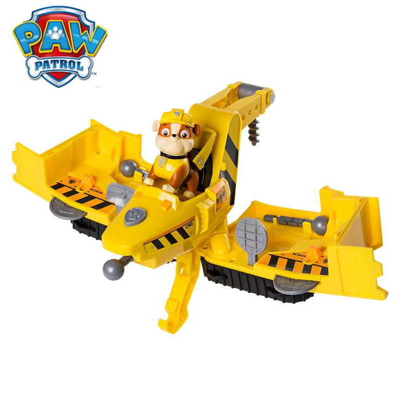 

Paw Patrol Rubble Toy Aircraft Car Deformation 2-in-1 Set Vehicle Transforming Model Action Anime Figure toys of children Gift