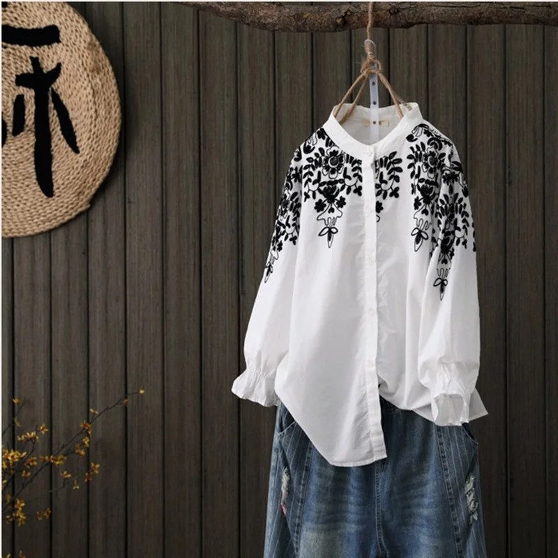 

Woman's tops 2018 tunics female embroidered blouse 2018 mexican hippie boho blouse chic shirt ladies tops kimono femme TA680