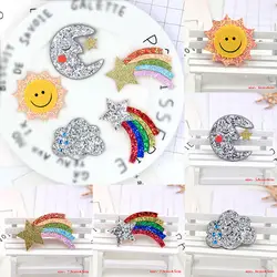 Moon Glitter Rainbow для девочек, детские аксессуары для волос, новый дизайн, сделай сам, 5 шт., высококачественный Блестящий солнечный свет, милые