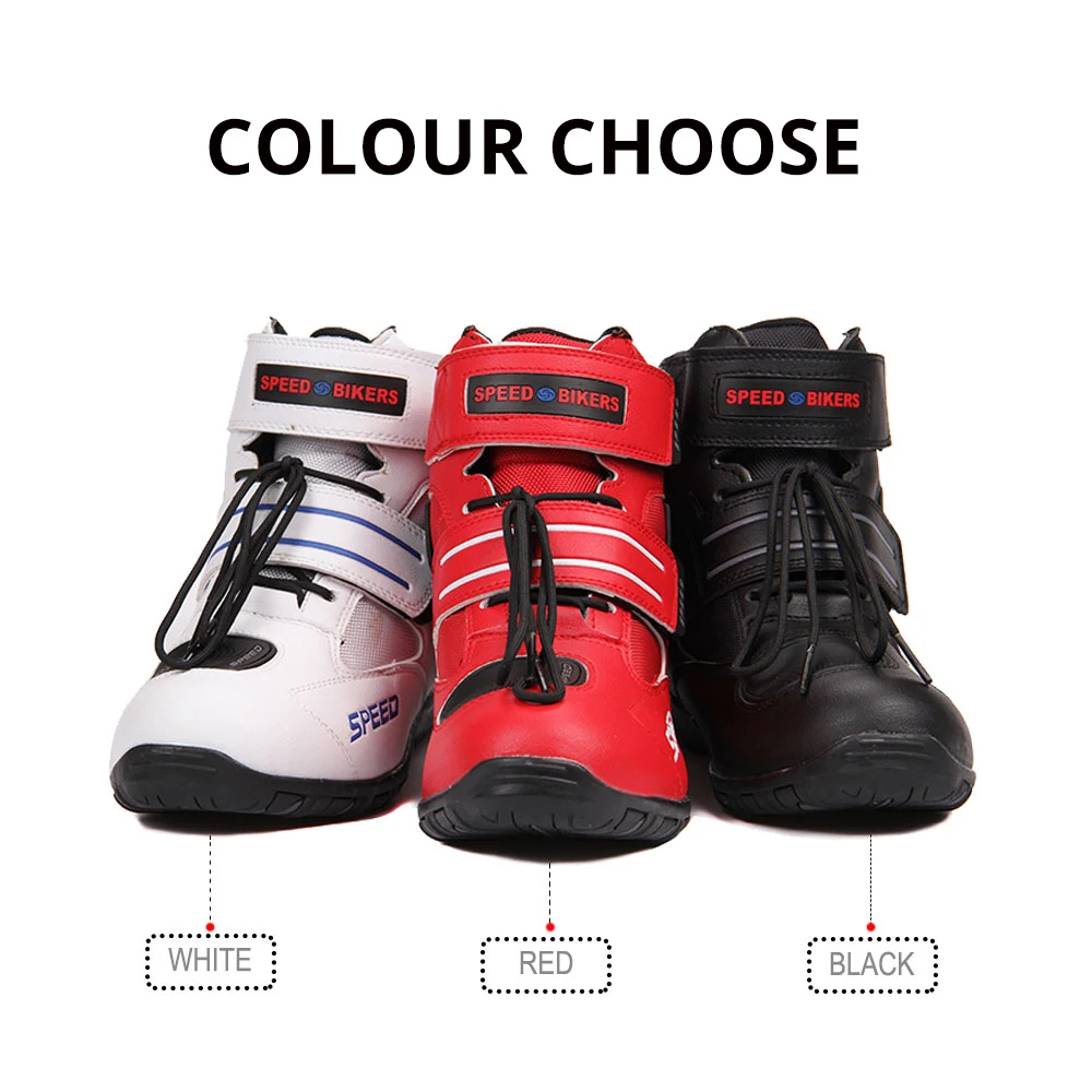Мужские ботинки в байкерском стиле; обувь для мотокросса; обувь для гонок по бездорожью; обувь для езды на велосипеде; кожаные ботинки в байкерском стиле для мужчин и женщин