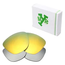 2 пары Mryok Анти-Царапины поляризованные Сменные линзы для солнцезащитных очков Оукли Frogskins Серебро Титан& 24 K золото