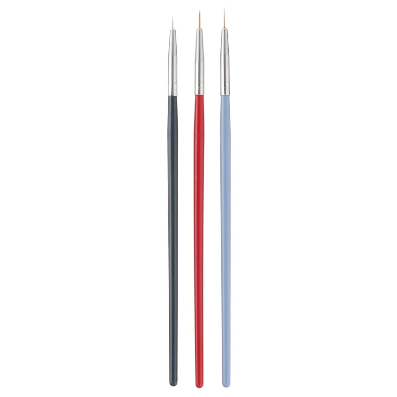 

Monja 7/9 / 11Mm 3 Pieces / Set Of Nail Art French Flower Line Image Painting Line Brush Pen Manicure Tool Set