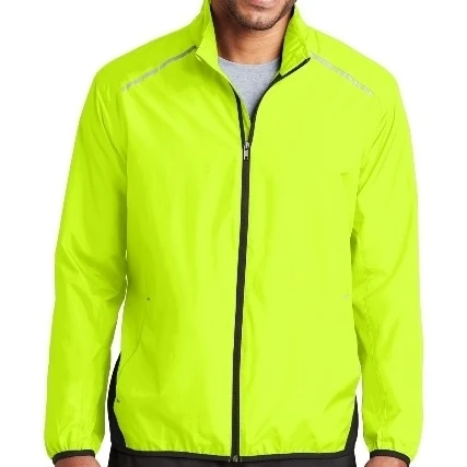 Port Authority J345 Mens Zephyr Reflective Hit Full-Zip Jacket Safety Yellow & Deep Black - Extra Large (1)
