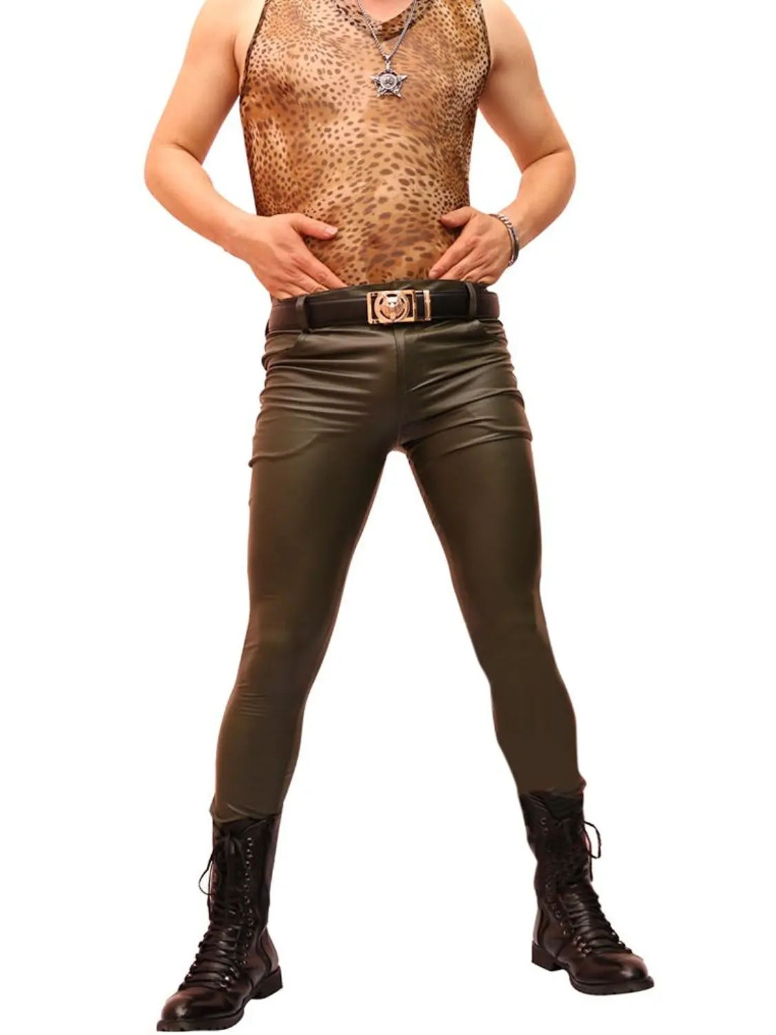 leather pants with slits on the side