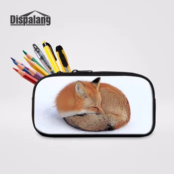 

Dispalang Fashion Women Cosmetic Bag Kids School Supplies Pencilcase Makeup Bag Fox Print Pencil Bag School Pen Pouch Pencil Box