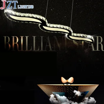 

M Best price LED restaurant KTV K9 crystal pendant lamp Creative water wave typelight advanced LED chip cool/warm light