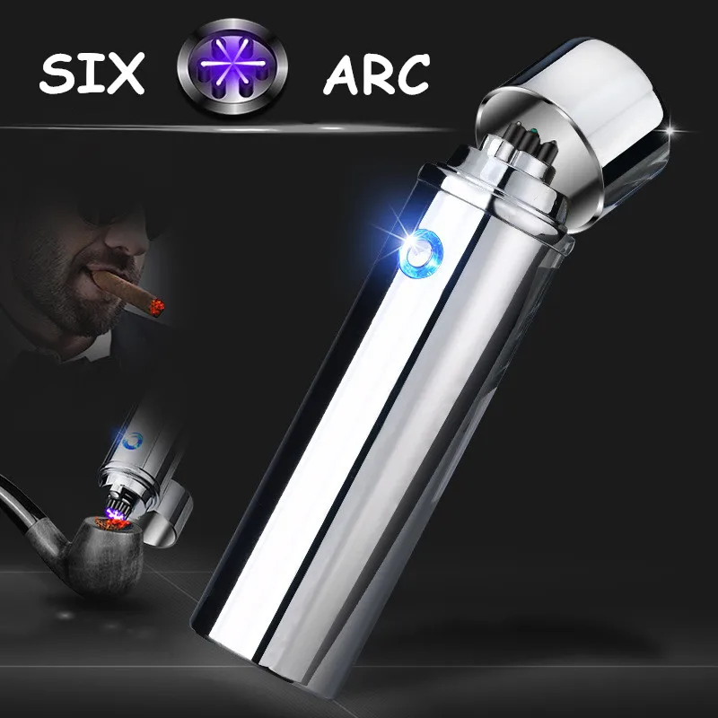 SIX ARC сильная плазменная USB зарядка металлическая сигара смарт сигарета зажигалка