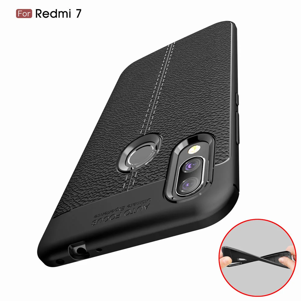 

Lichee Texture Soft Silicone 6.26For Xiaomi Redmi 7 Case For Xiaomi Redmi 7 Cell Phone Back Cover Case