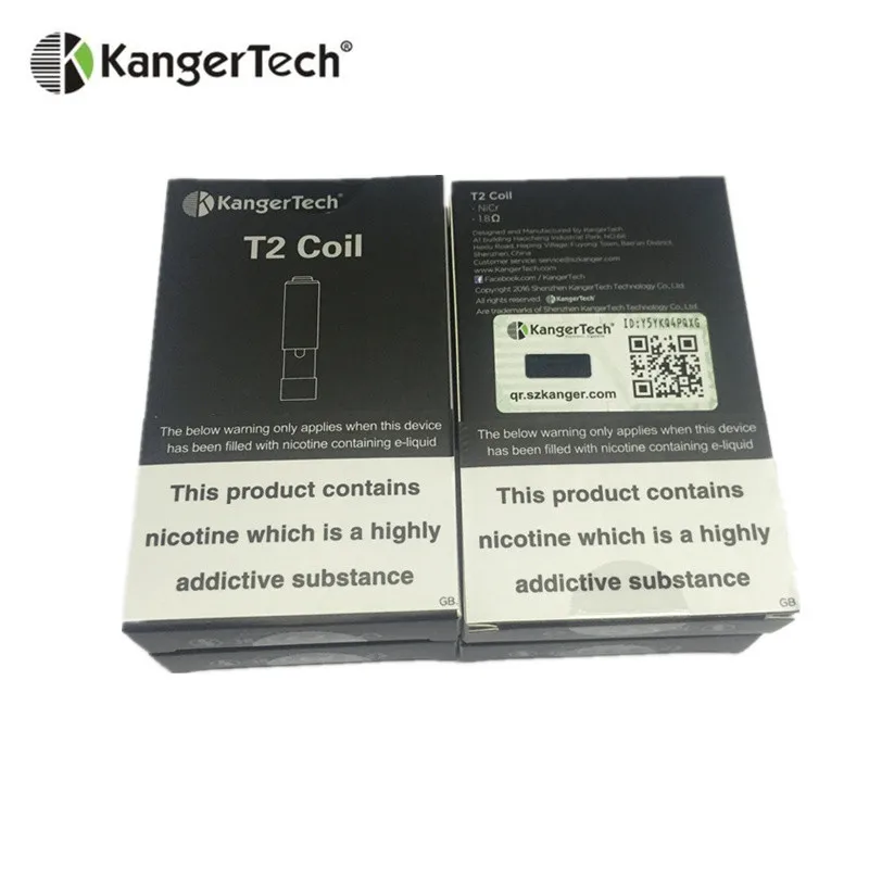 100 шт. Vape катушка kangertech CC Clearomizer Kanger T2 замена катушки, катушки для Kanger T2 распылитель с 1,8/2,2/2.5ohm